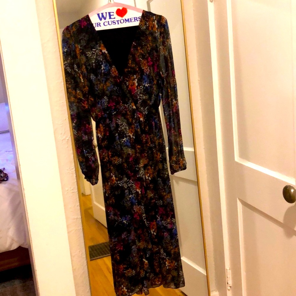 FRNCH XS BLACK FLORAL DRESS